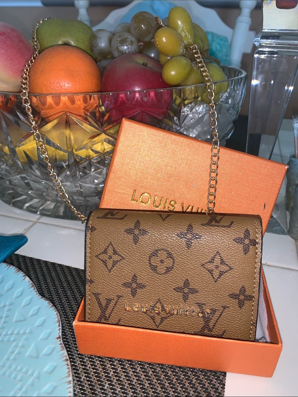 Monogram Mini crossbody with chain